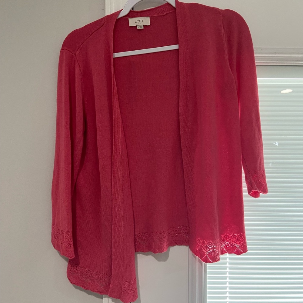 LOFT medium pink cardigan
